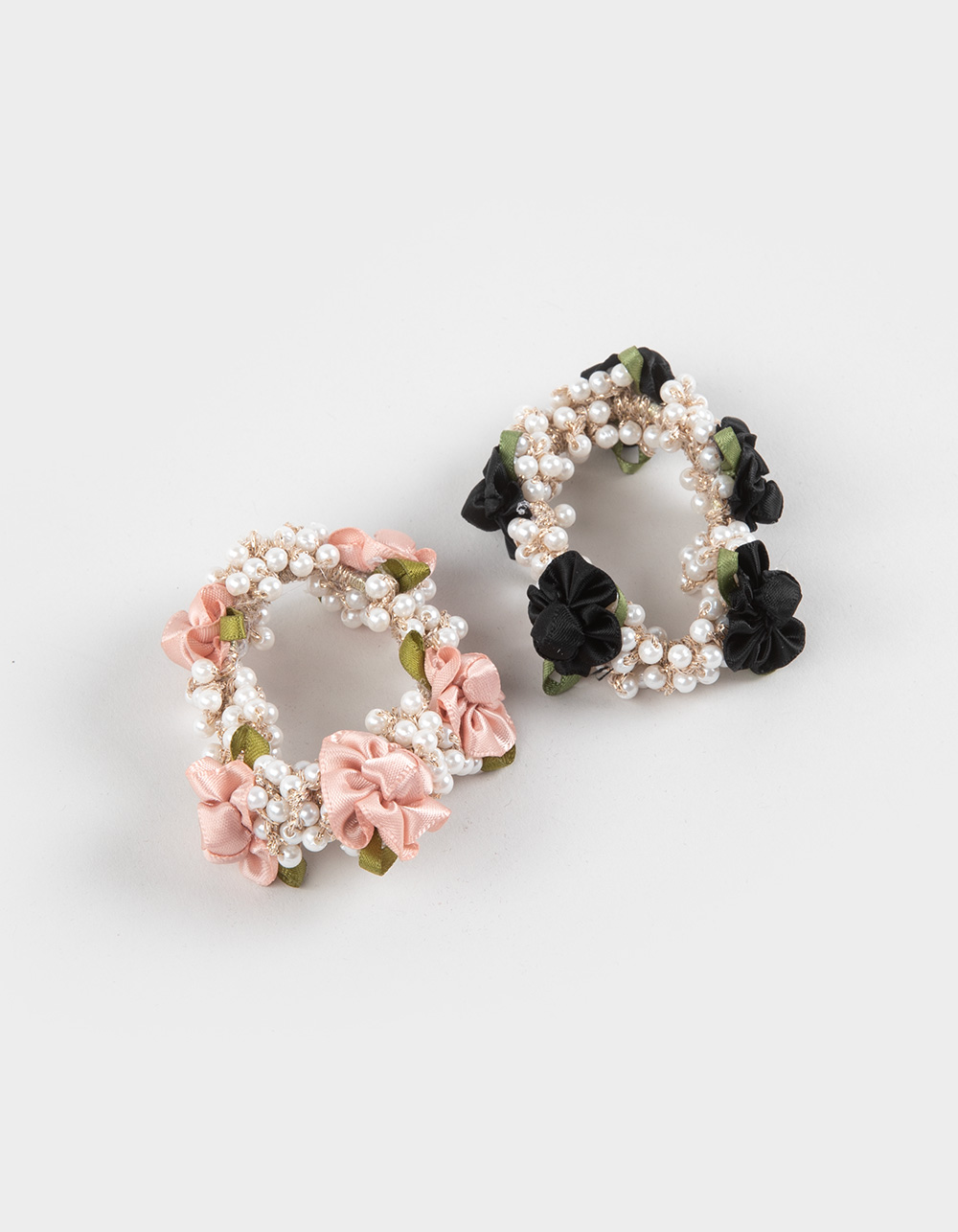 FULL TILT 2 Pack Pearl/Rose Scrunchies - PINK COMBO