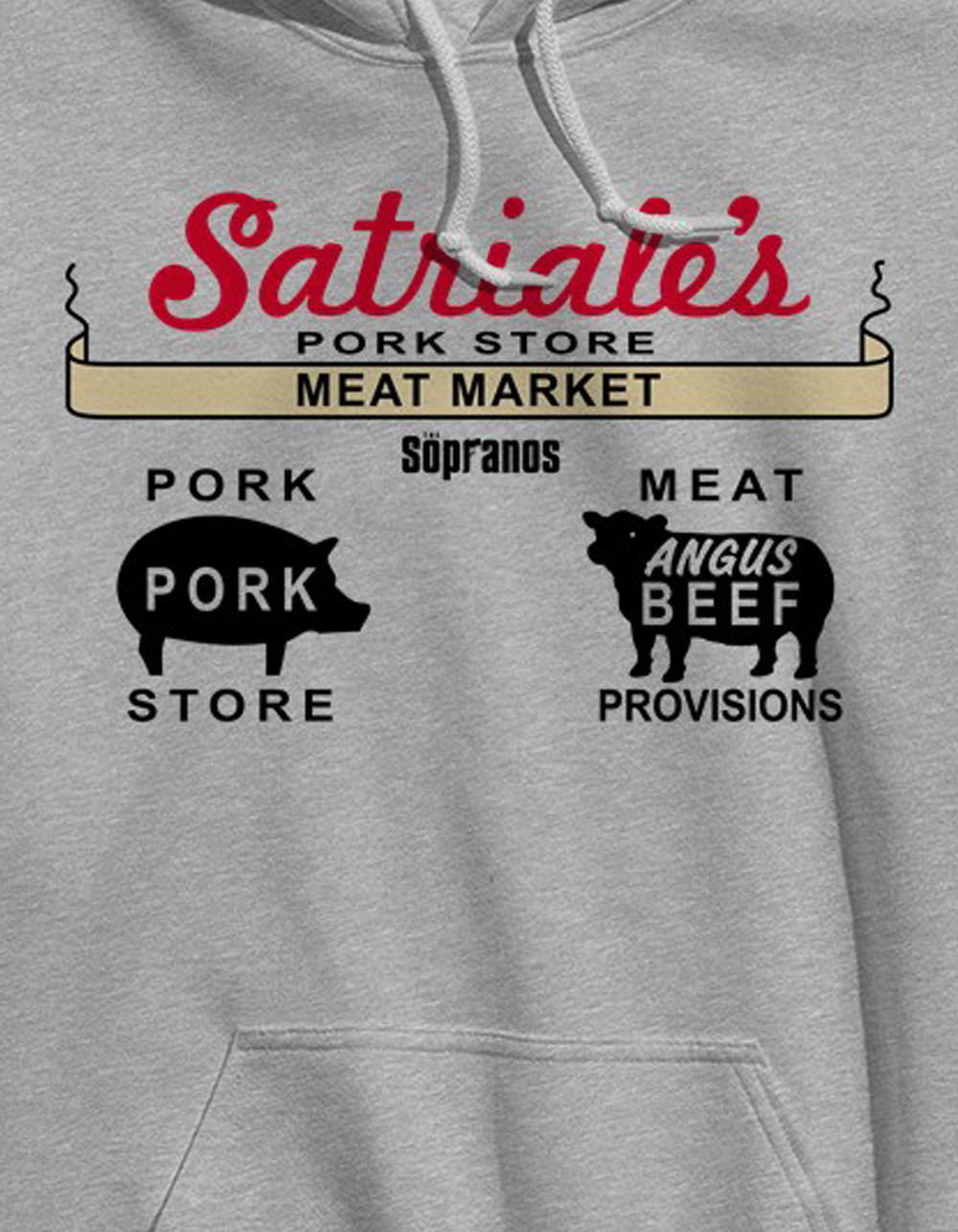 THE SOPRANOS Satriale's Meat Market Unisex Hoodie - HEATHER GRAY