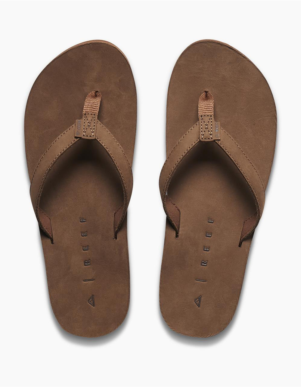 REEF Solana Leather Womens Flip Flops - BROWN
