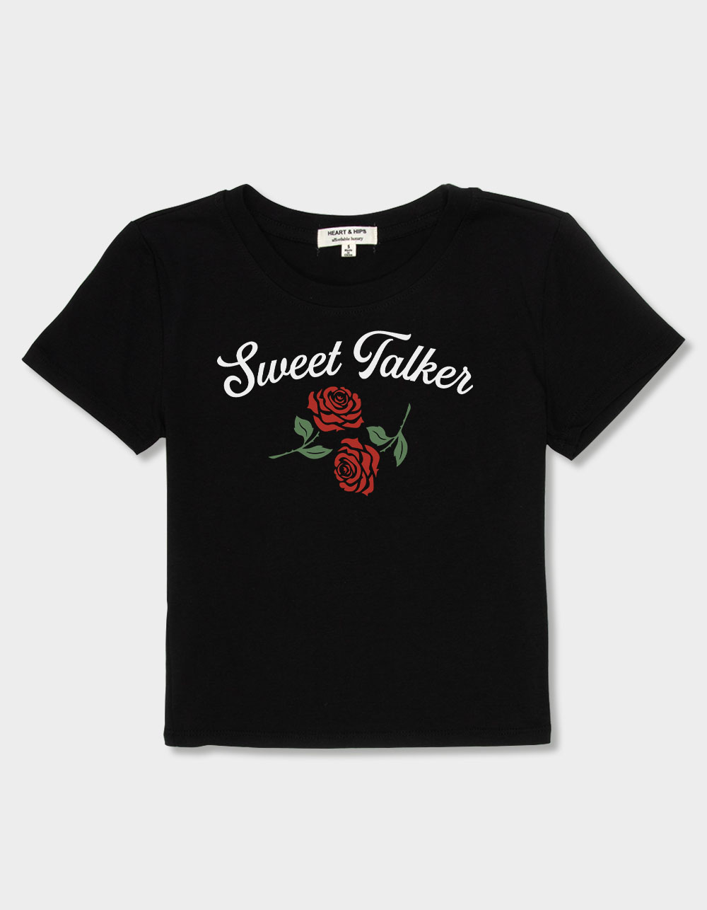 ROSES Sweet Talker Womens Baby Tee - BLACK