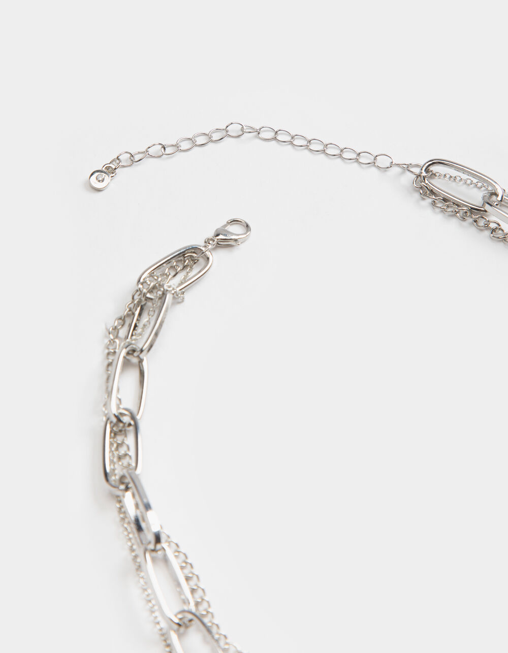 FULL TILT MultiChain Link & Lock Necklace SILVER Tillys