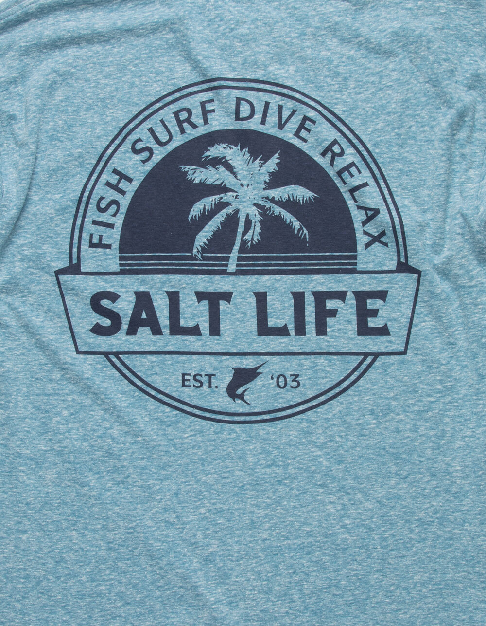 SALT LIFE Fish Surf Dive Mens Tee - HTHR BLUE | Tillys