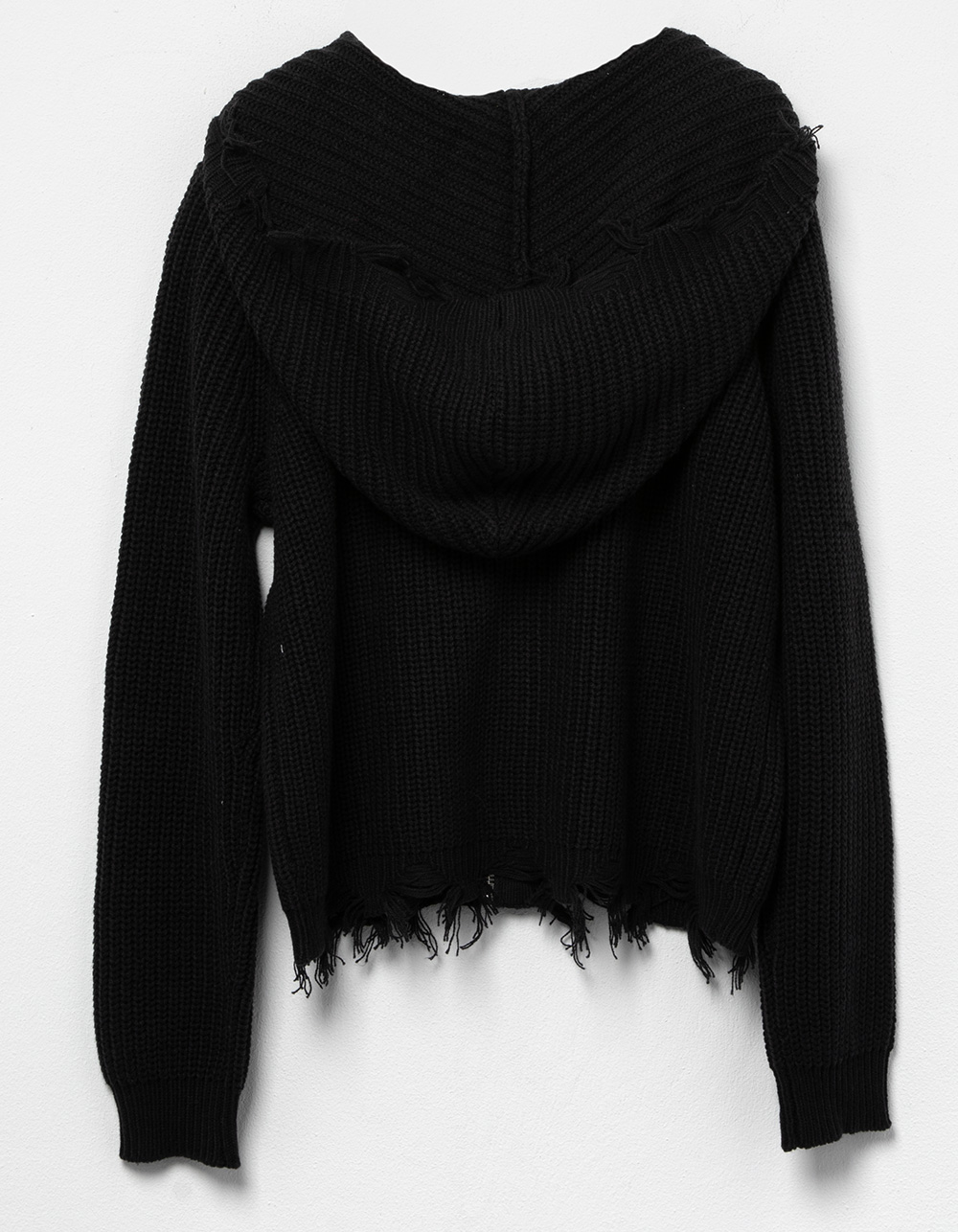FULL TILT Zip Front Hooded Girls Sweater BLACK Tillys