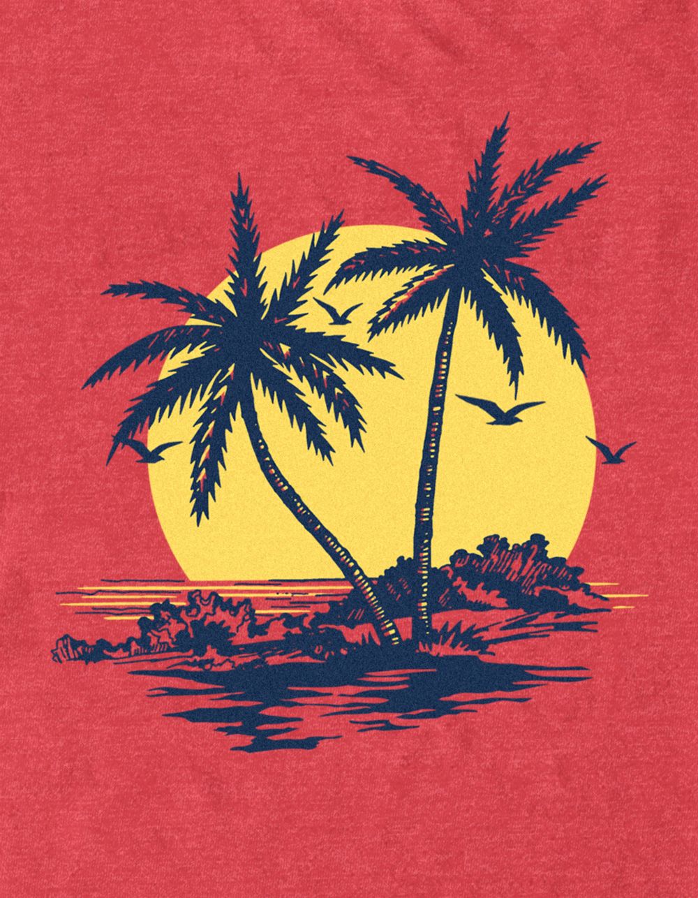 SUNSET Palms Unisex Tee - HTHR RED