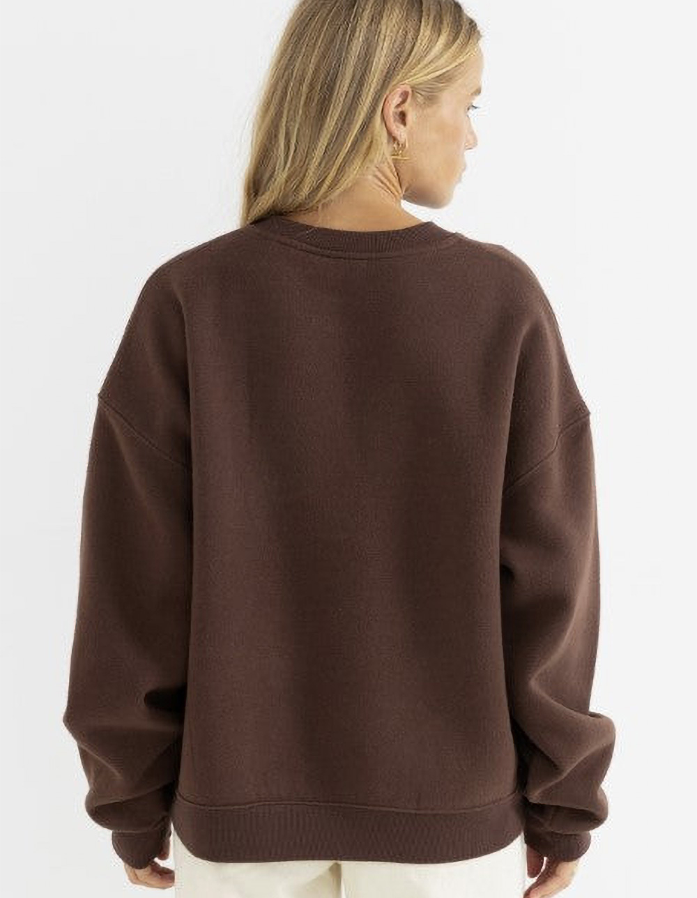 RHYTHM Kai Womens Crewneck Sweatshirt - BROWN