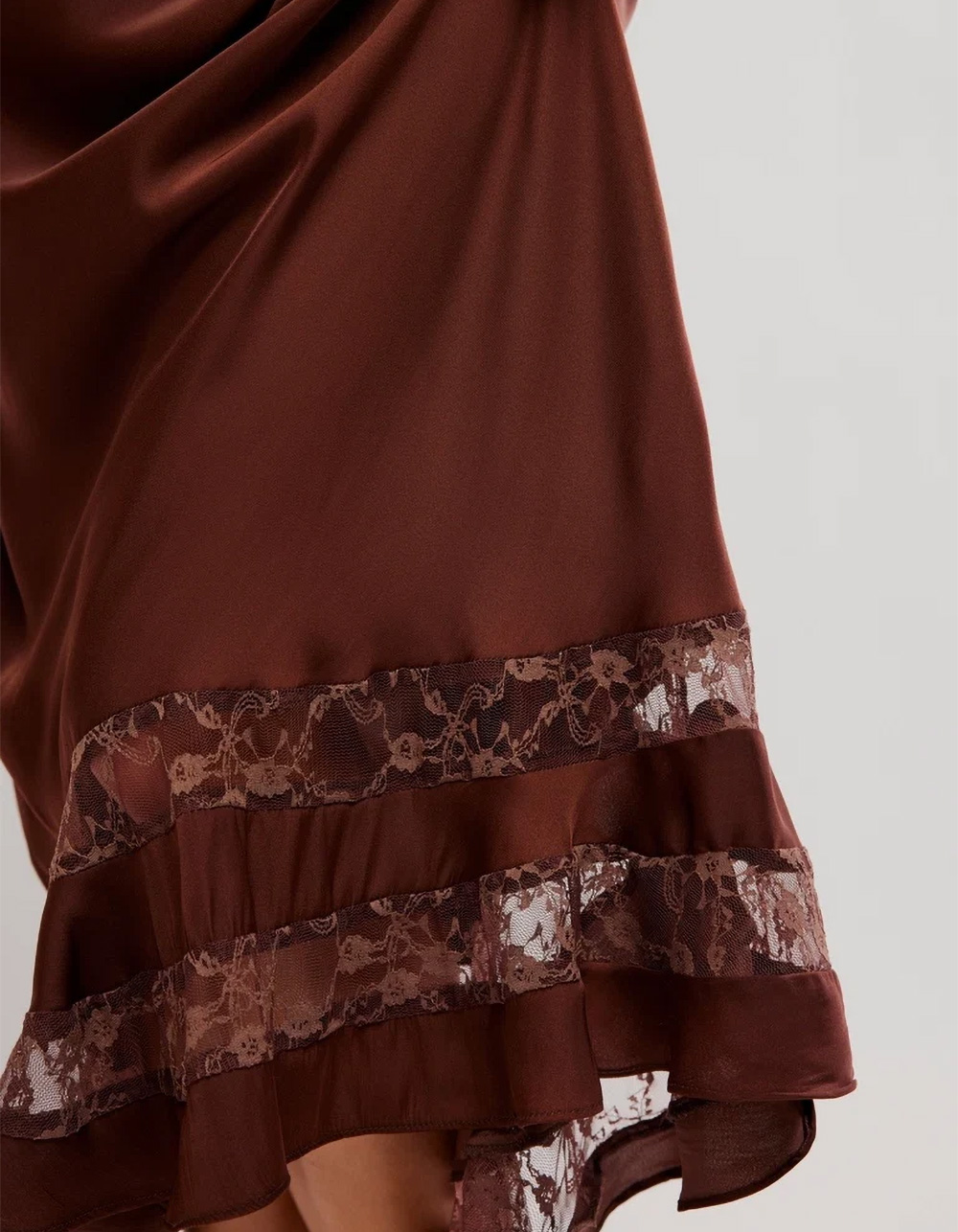 FREE PEOPLE Long Lost Lover Womens Maxi Slip Skirt - BROWN