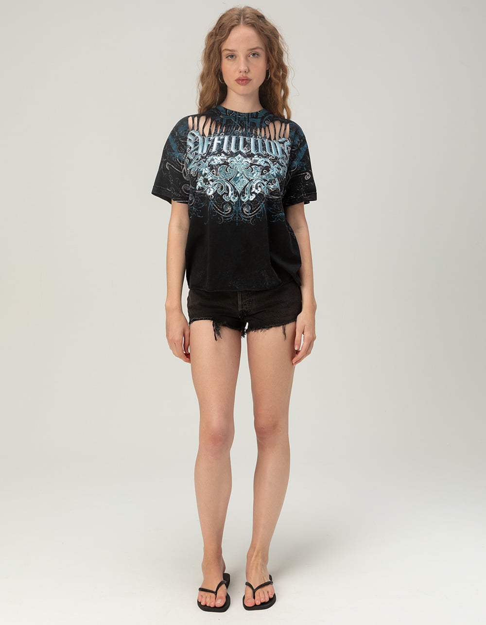 AFFLICTION Artifact Womens Tee - BLACK