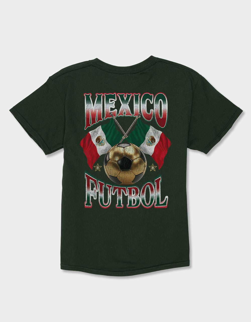 MEXICO Futbol Flags Unisex Kids Tee - FOREST