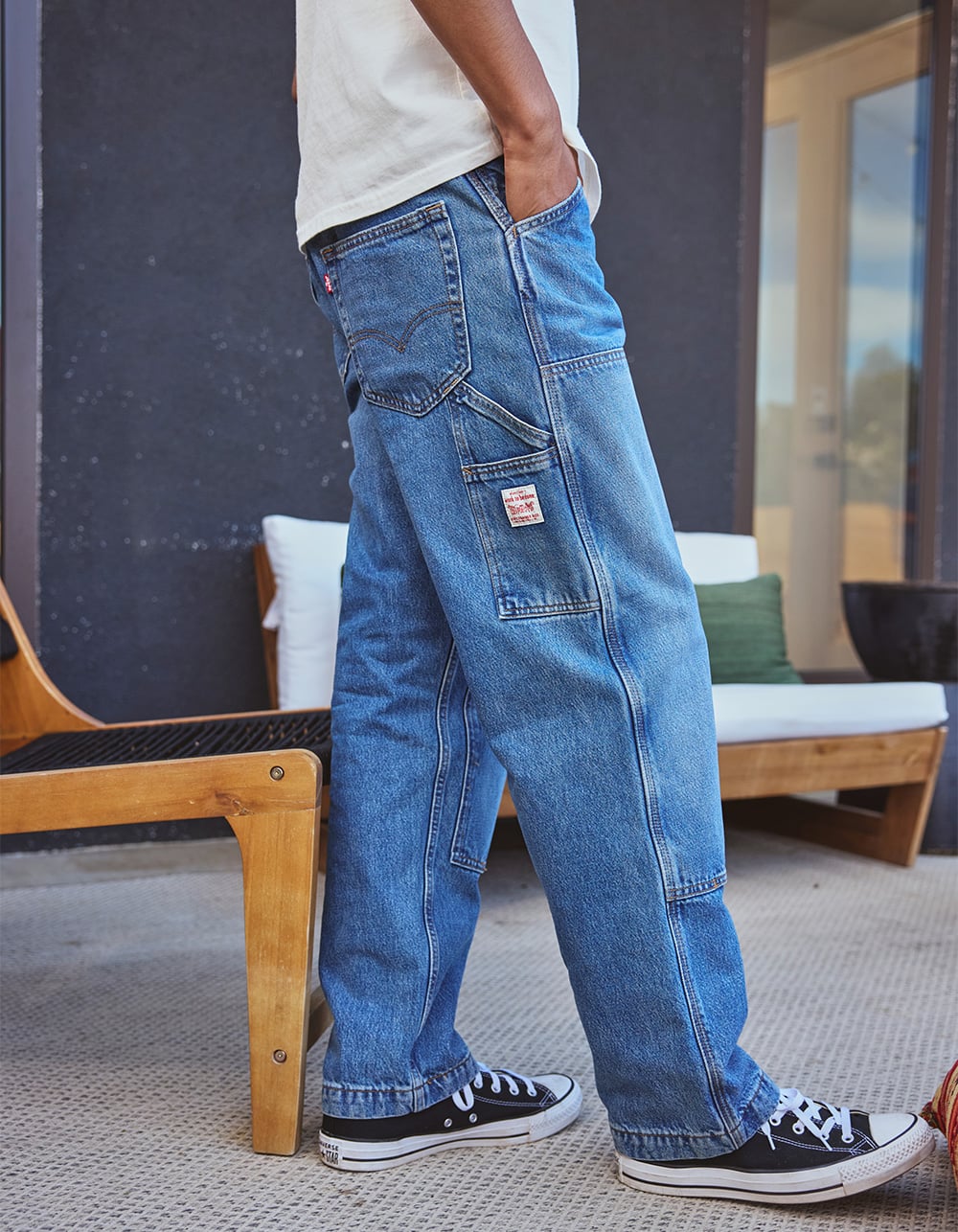 LEVI'S 568 Mens Loose Straight Double-Knee Carpenter Jeans - Detroit WASH LIGHT