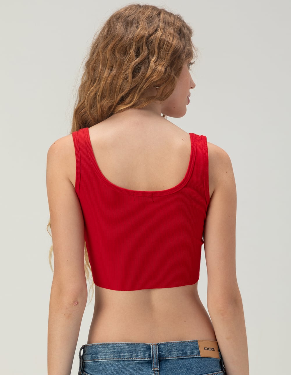 TRUE RELIGION Crystal Womens Ribbed Tank Top - RED