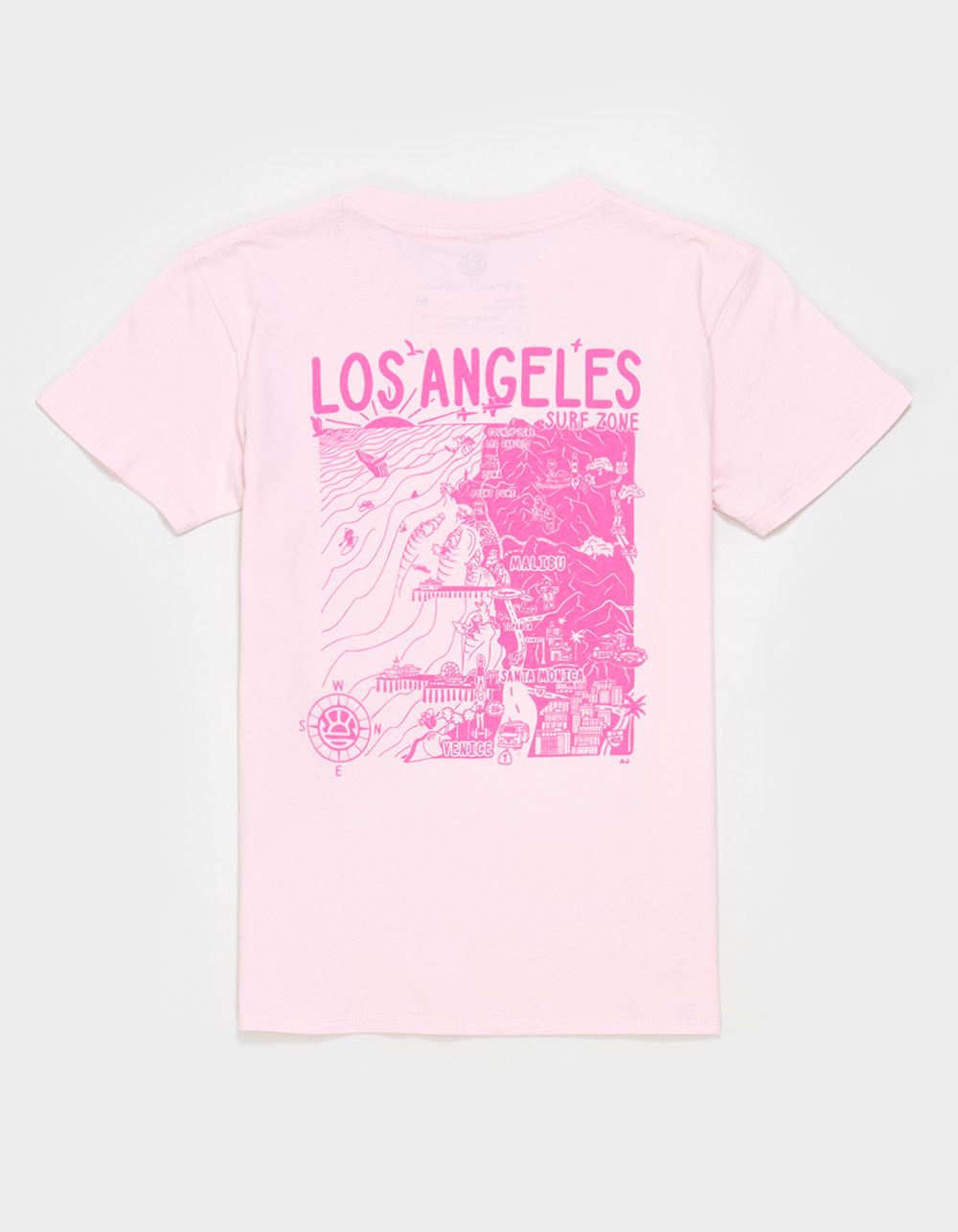 DISTANT LOCAL Los Angeles Girls Boyfriend Tee - PINK