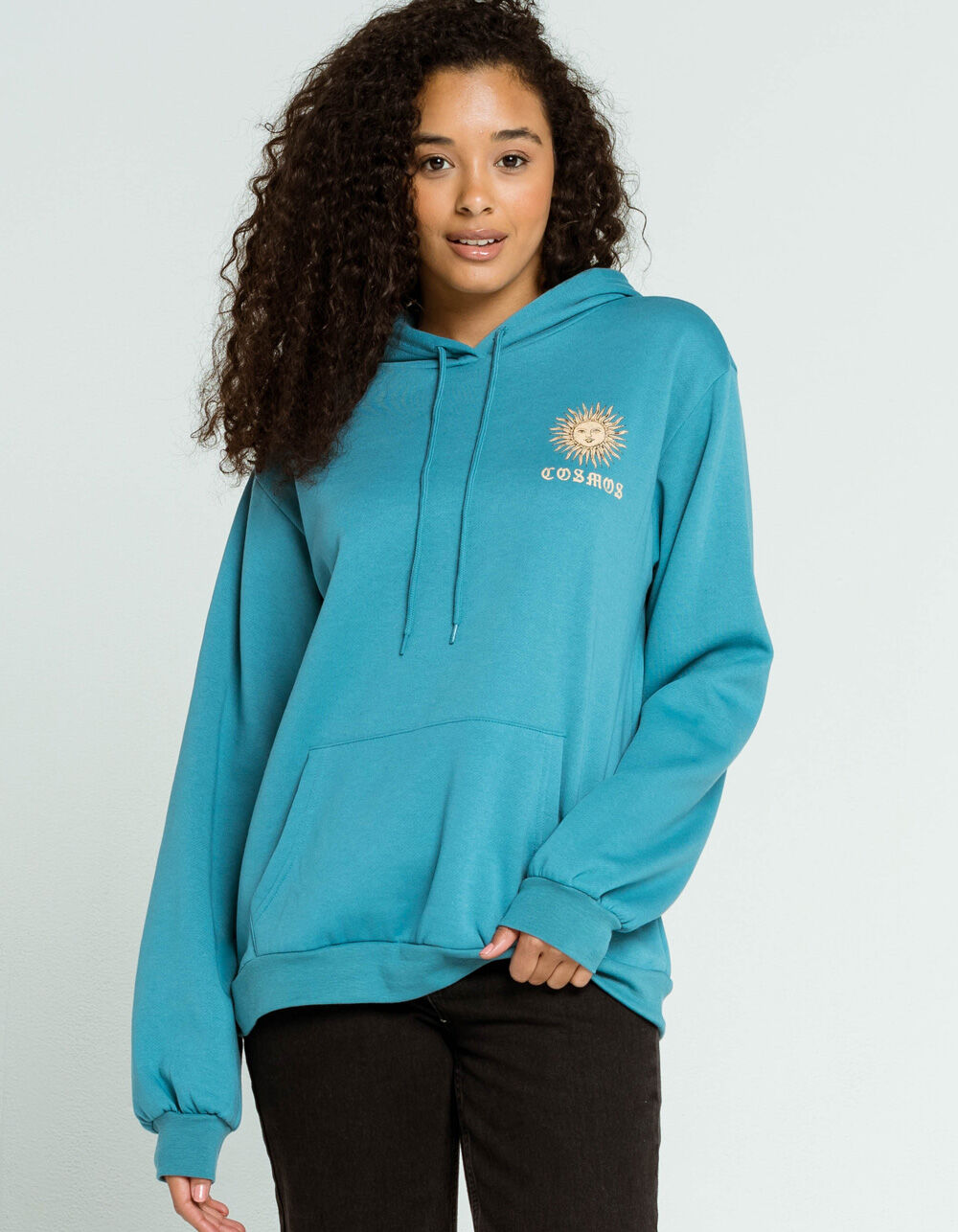 FULL TILT Cosmo Womens Hoodie TEAL BLUE Tillys