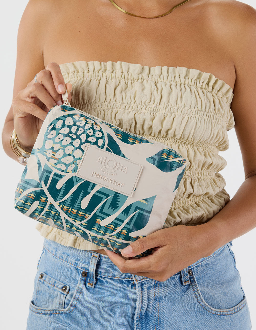 ALOHA Collection x Pendleton Holomua Harding Small Pouch - BLUE COMBO