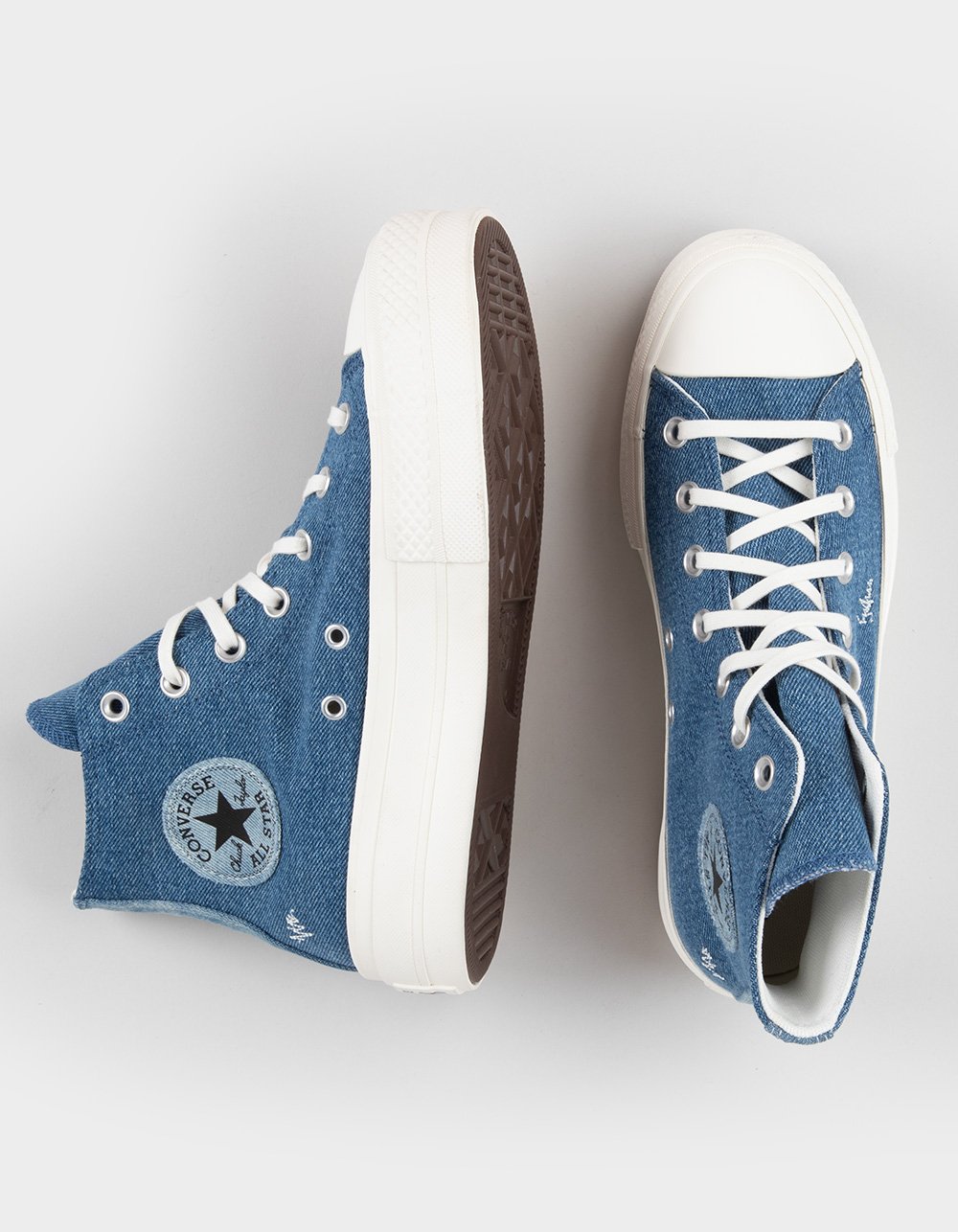 CONVERSE Chuck Taylor All Star Lift Womens High Top Platform Shoes - DENIM