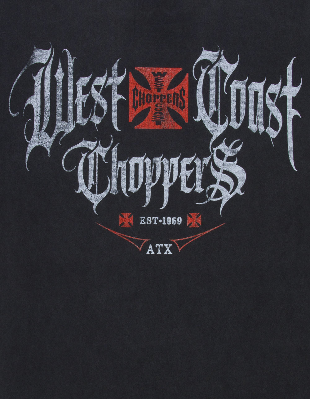WEST COAST CHOPPERS Script Mens Tee - WASHED BLACK