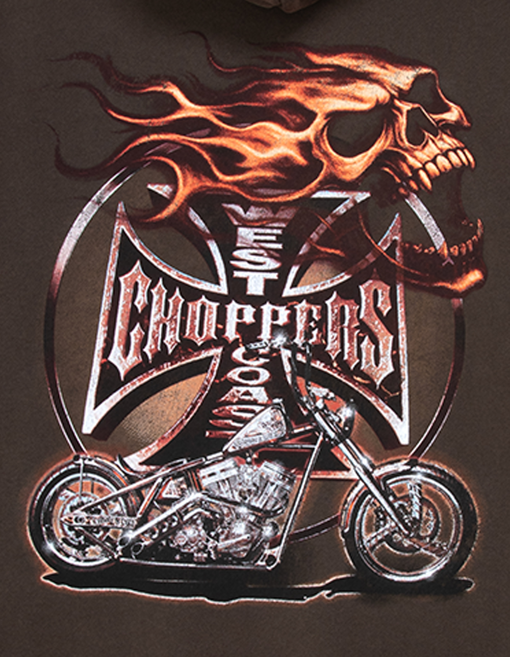WEST COAST CHOPPERS No Cash Mens Hoodie - BROWN