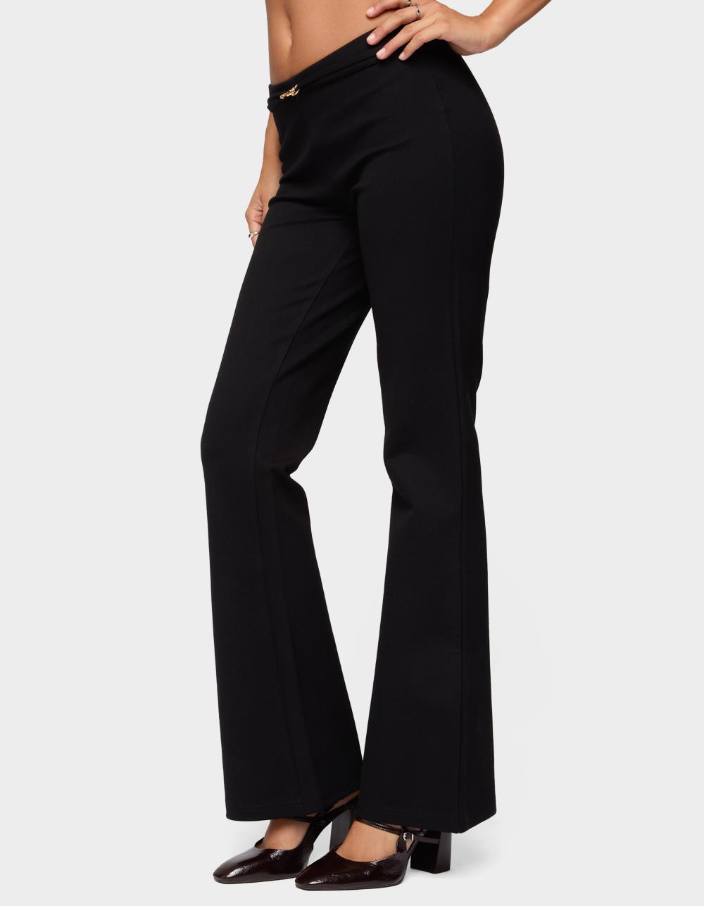 EDIKTED Metiza Flared Pants - BLACK