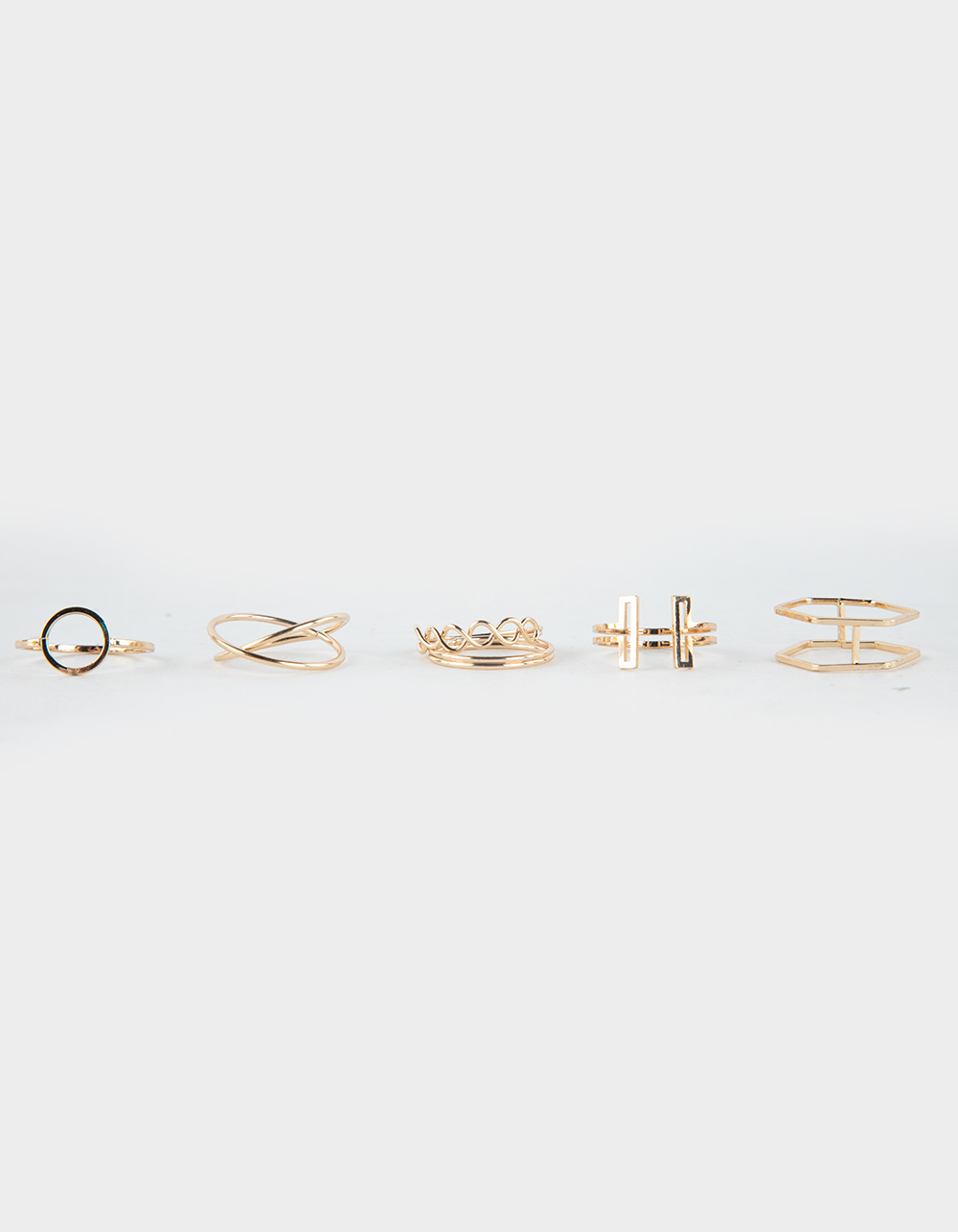FULL TILT 6 Piece Cut Out Ring Set - GOLD