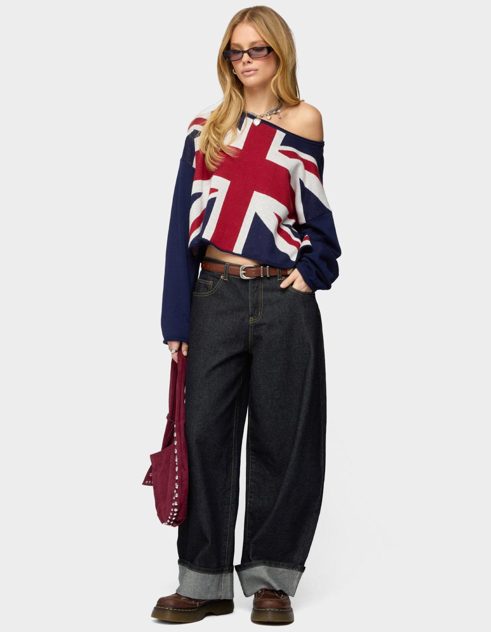 EDIKTED London Babe Sweater - NAVY