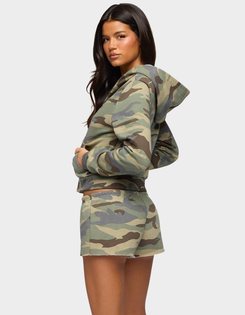 EDIKTED Lynette Zip Up Hoodie - DK GREEN