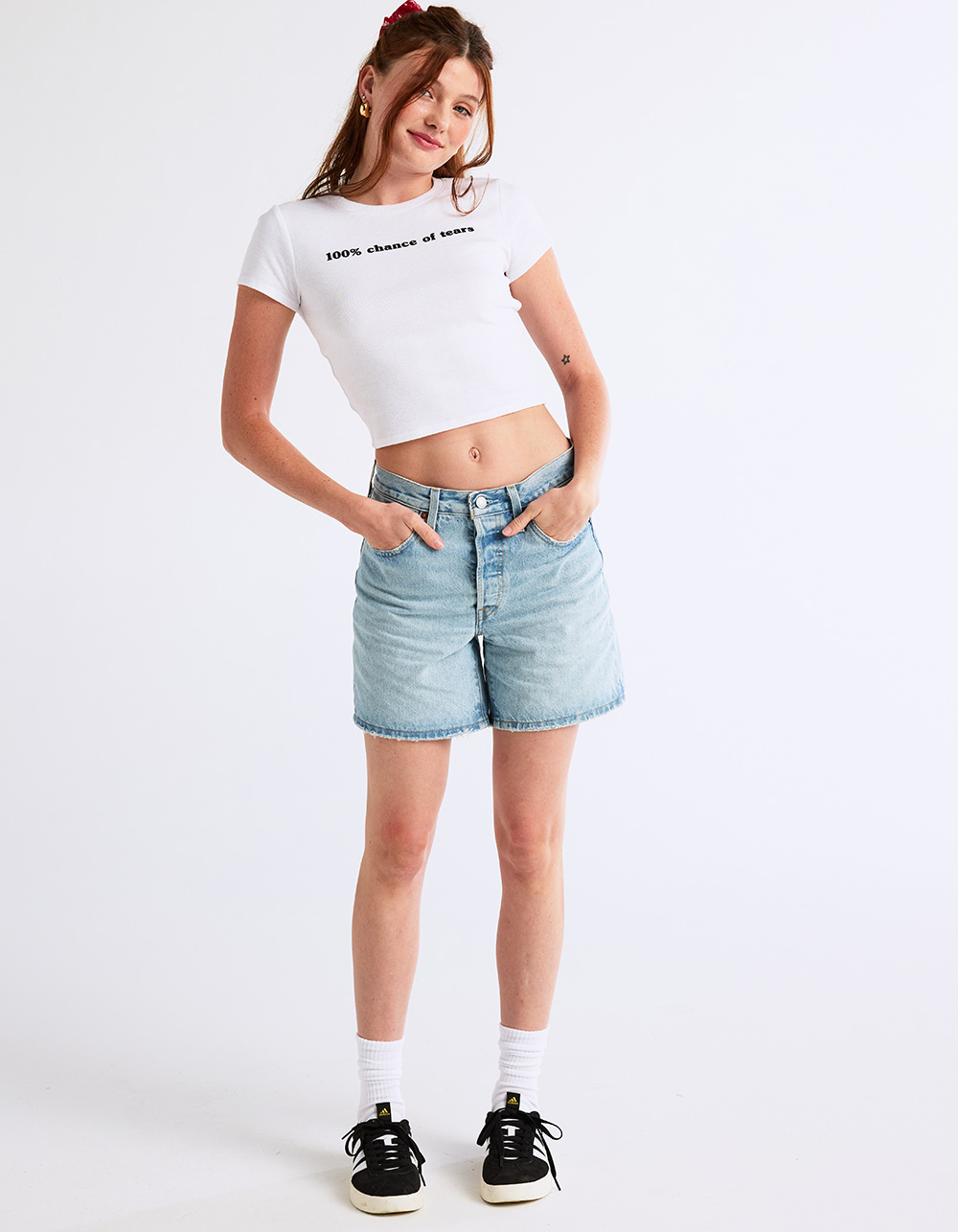 LEVI'S 501 Mid Thigh Womens Shorts - Take Off LIGHT INDIGO