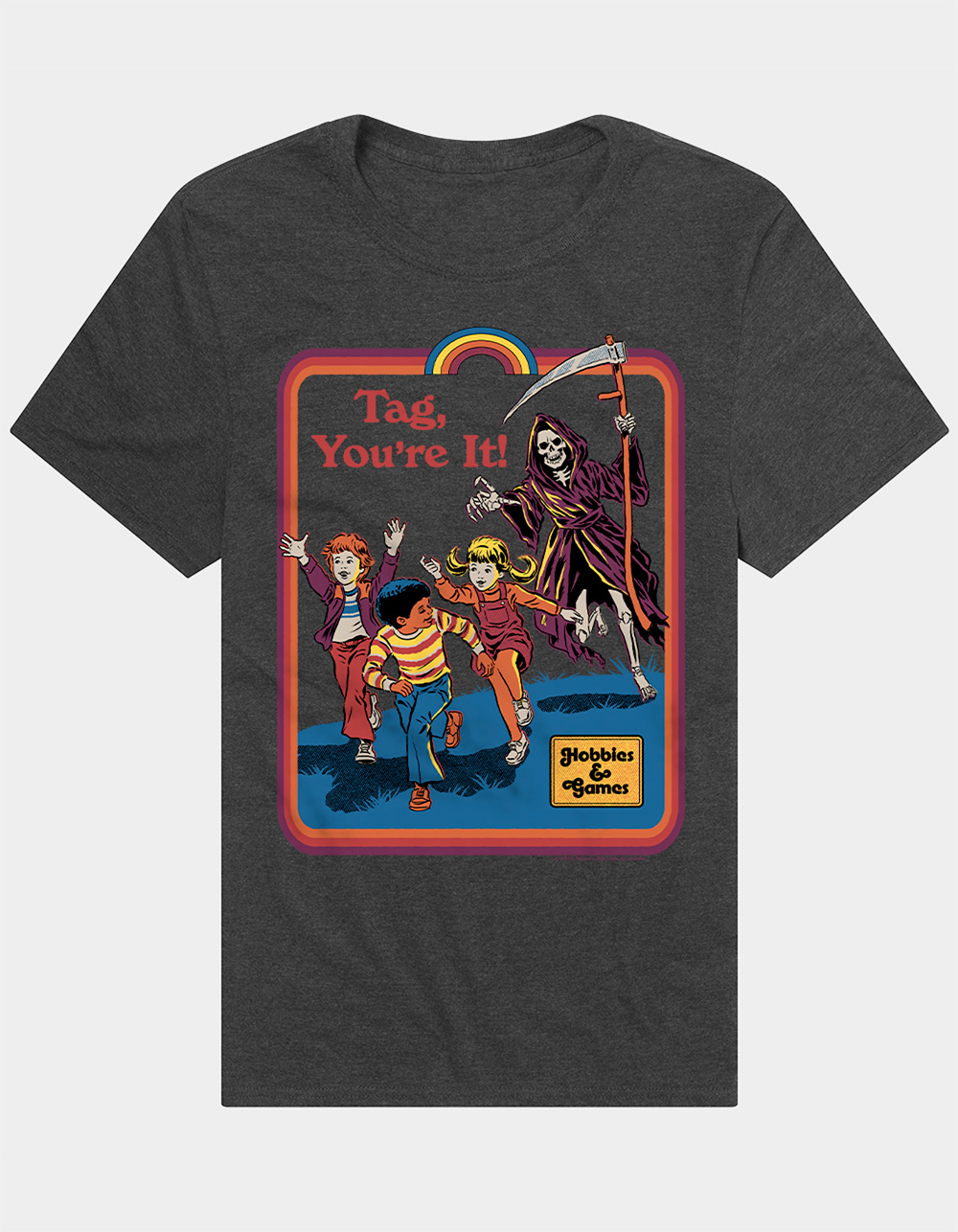 STEVEN RHODES Tag You're It Mens Tee - CHARCOAL