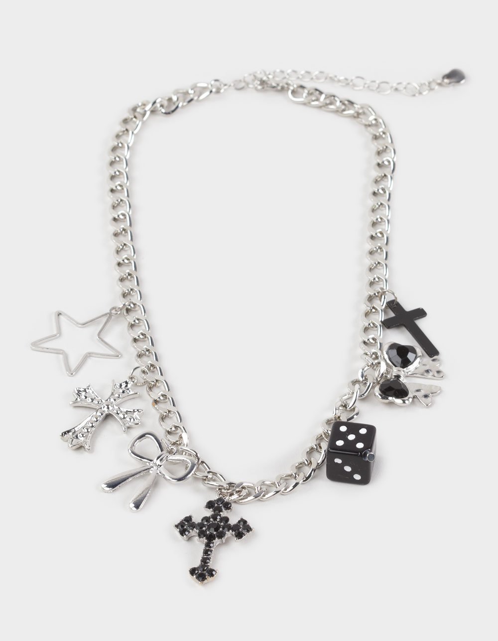 FULL TILT Cross/Star/Bow Charm Necklace - SILVER