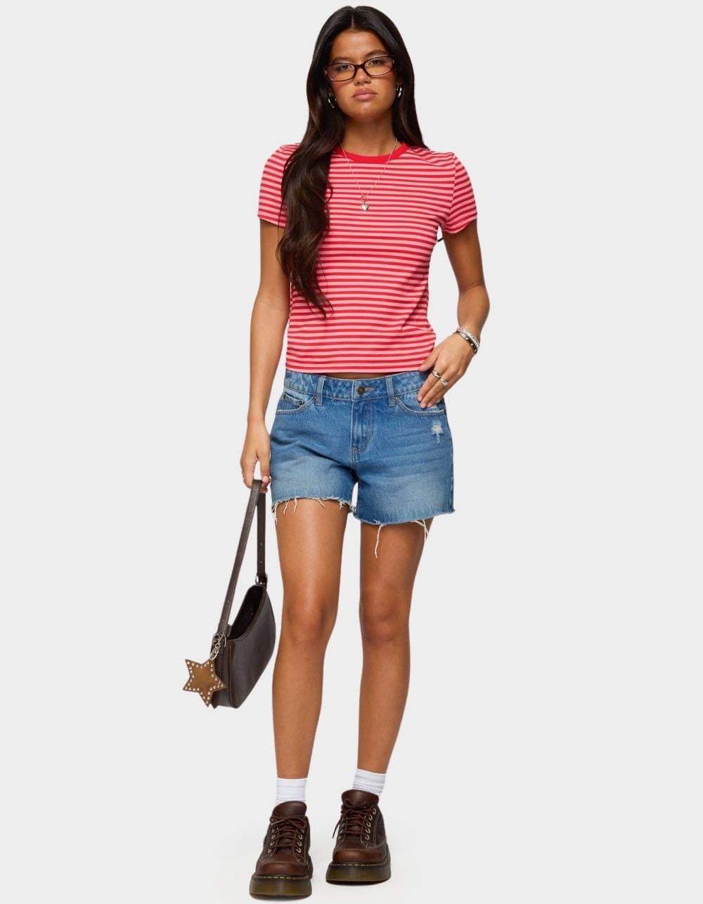 EDIKTED Nessie Striped Tee