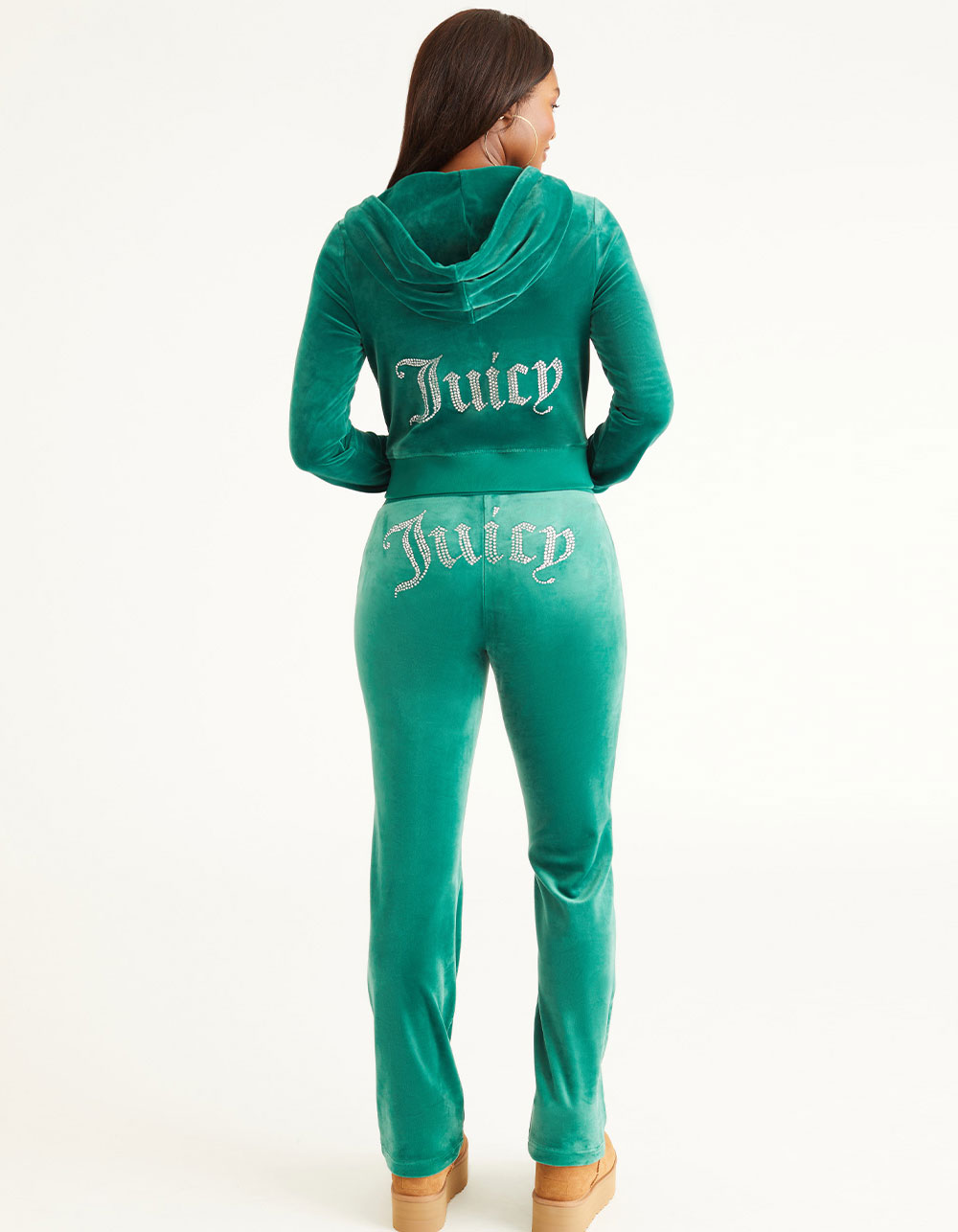 JUICY COUTURE OG Big Bling Womens Velour Track Pants