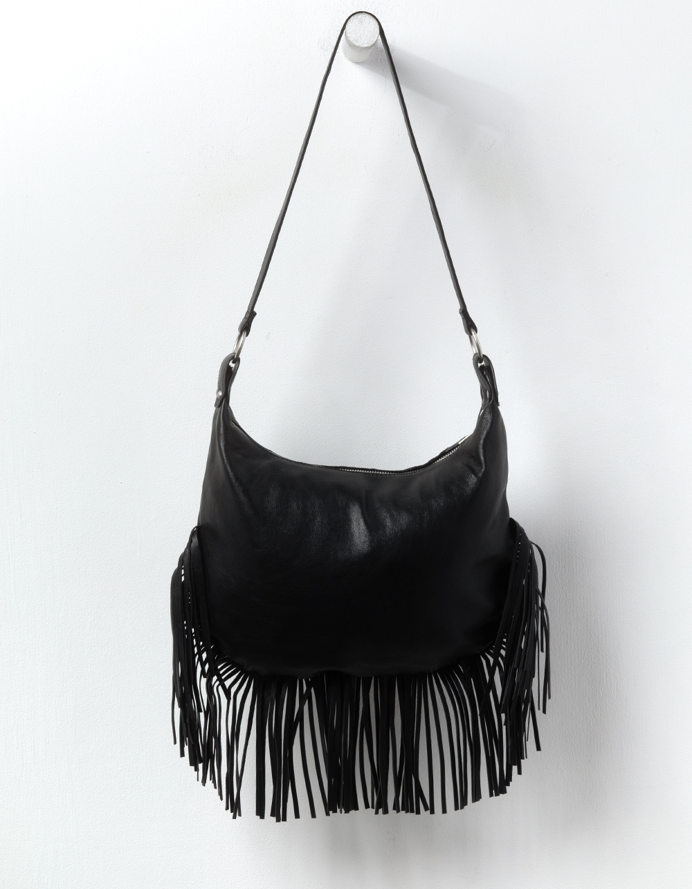 Fringe Shoulder Bag - BLACK