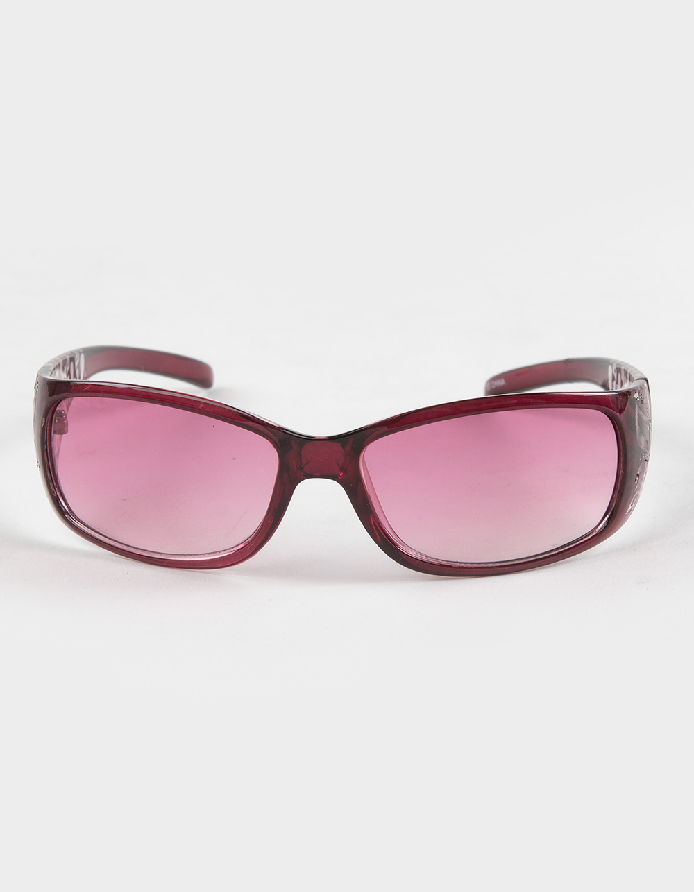 RSQ Rectangle Wrap Floral Print Sunglasses - PURPLE