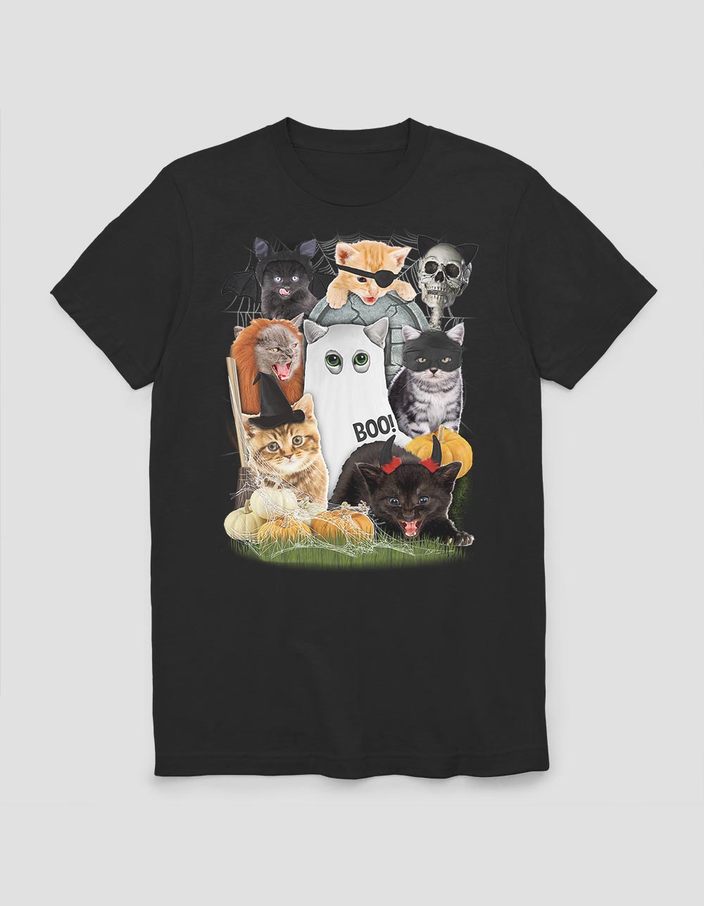 HALLOWEEN Cat Costumes Unisex Tee - BLACK