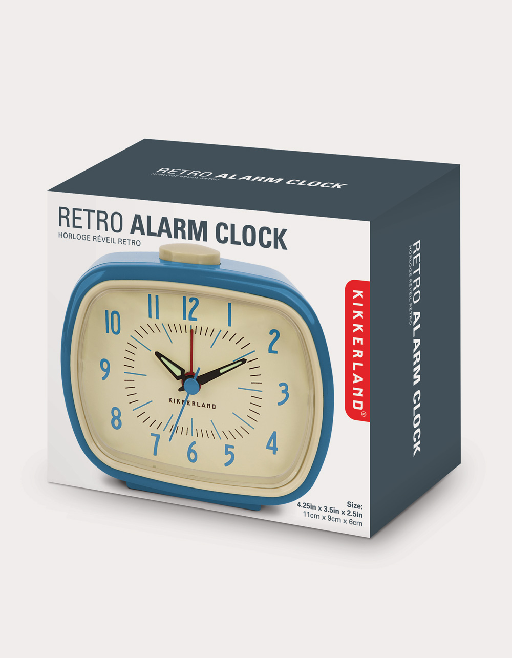KIKKERLAND Retro Alarm Clock BLUE Tillys