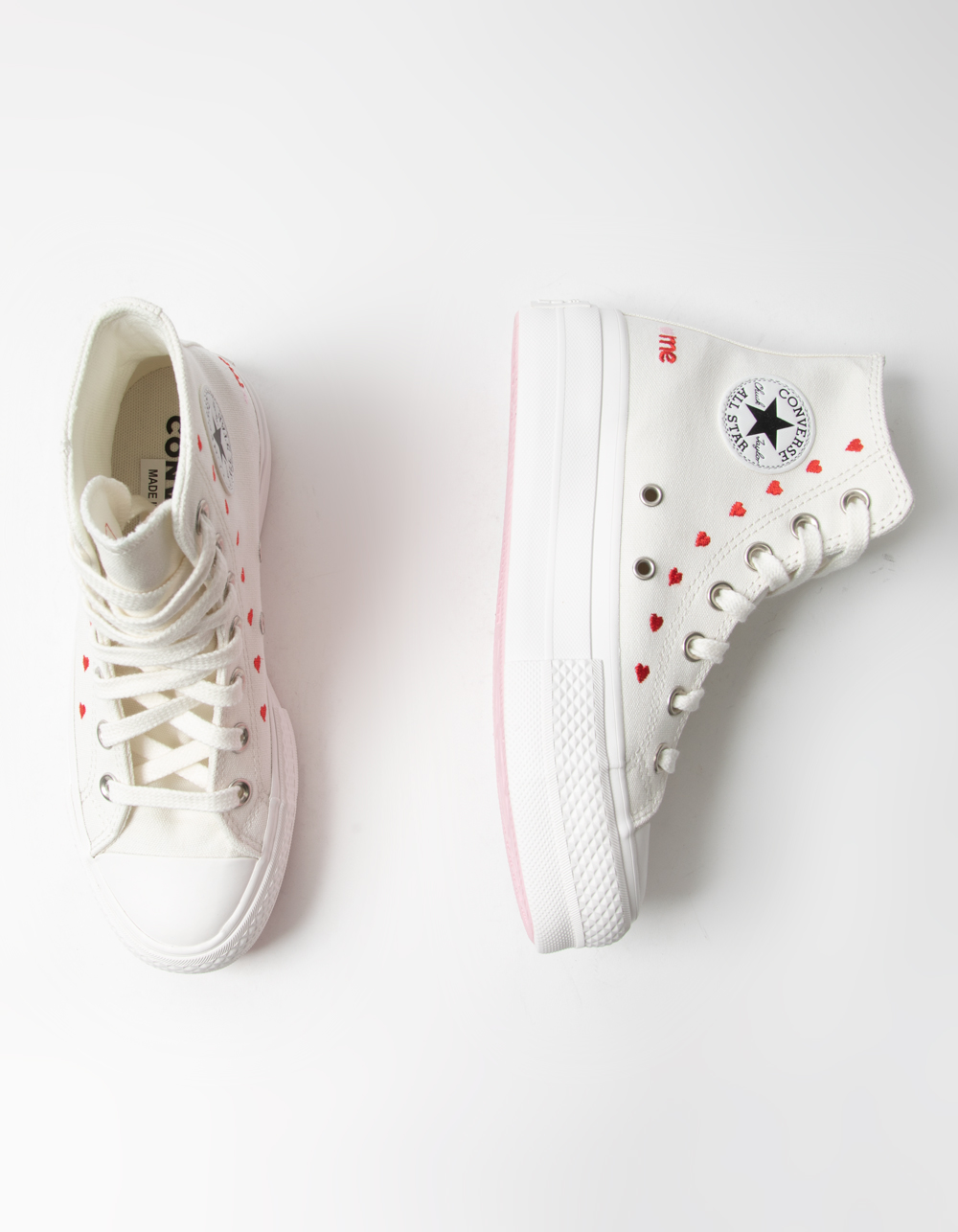 Chuck Taylor All Star Lift Platform Embroidered Hearts CONVERSE Chuck Taylor All Star Lift Platform Embroidered Hearts Womens Shoes  - WHITE | Tillys