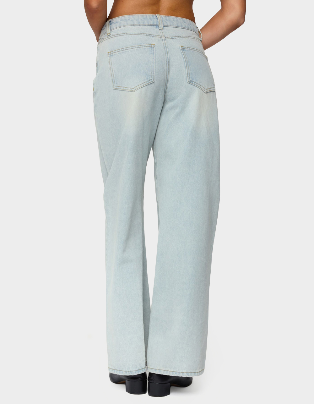 EDIKTED Ery Mid Rise Baggy Jeans - BLUE