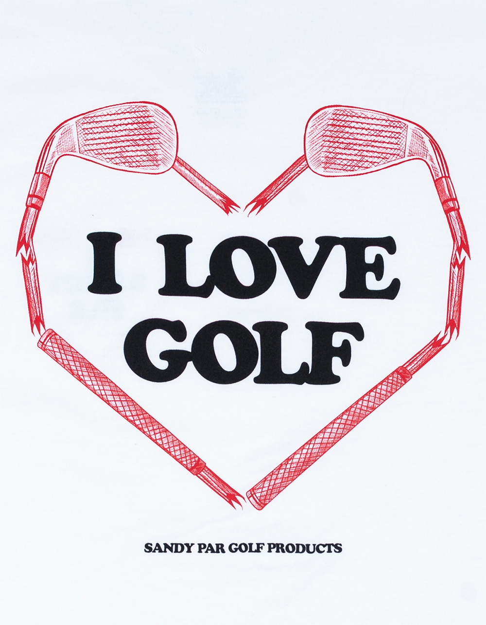 SANDY PAR I Love Golf Mens Tee - WHITE