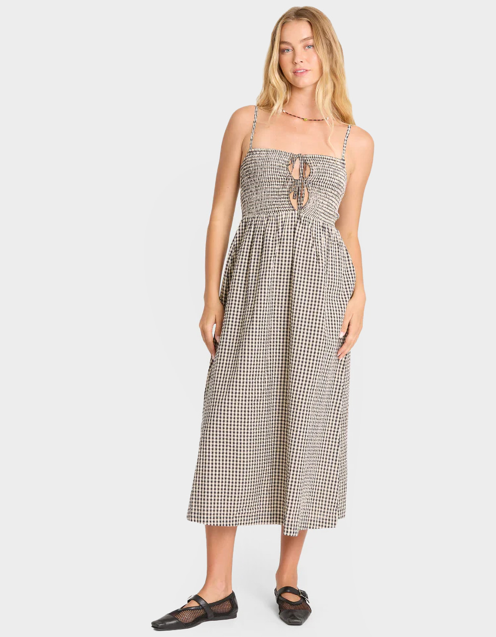 BILLABONG Beach Check Womens Midi Dress - BLK/WHT