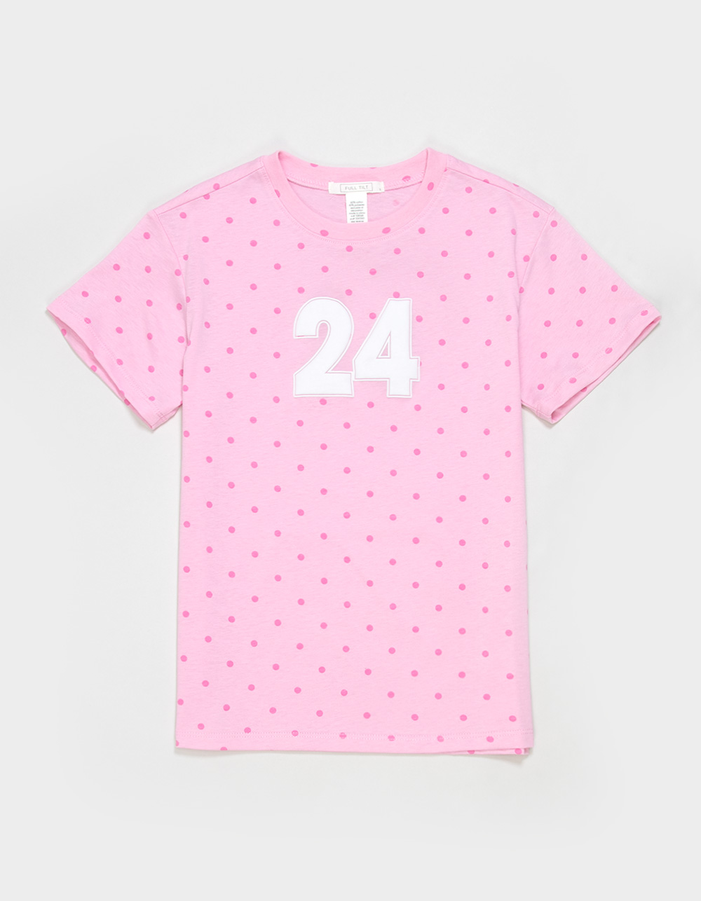 FULL TILT 24 Dot Girls Boyfriend Tee - PINK COMBO