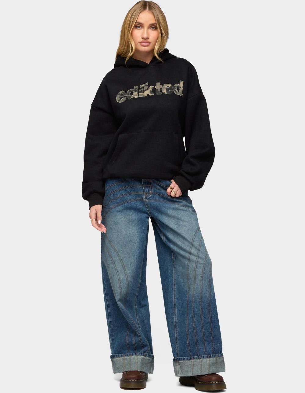 Edikted Camo Cutie Oversized Hoodie