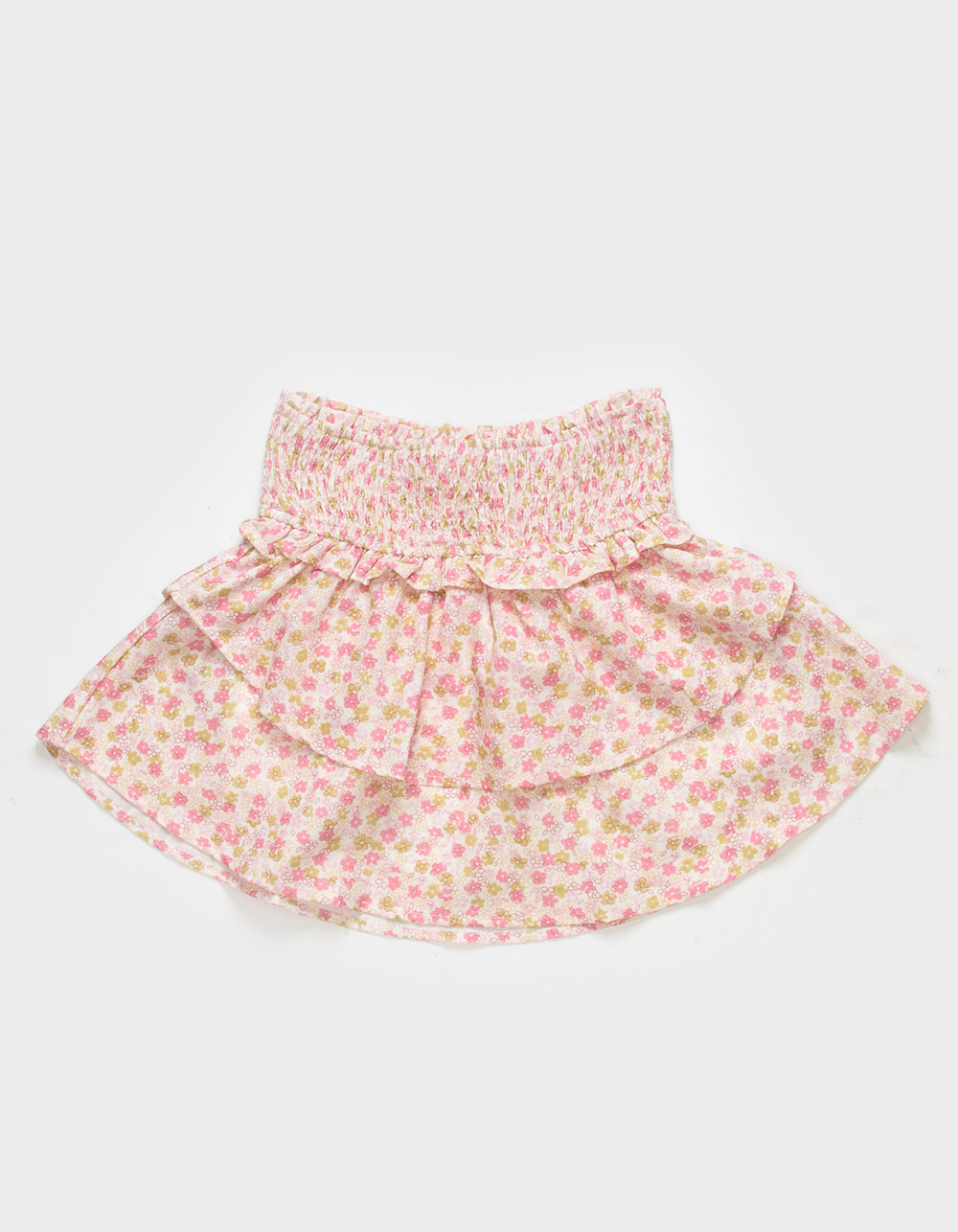 TIE FRONT TIERED LAYER SKIRT DITSY FLORAL