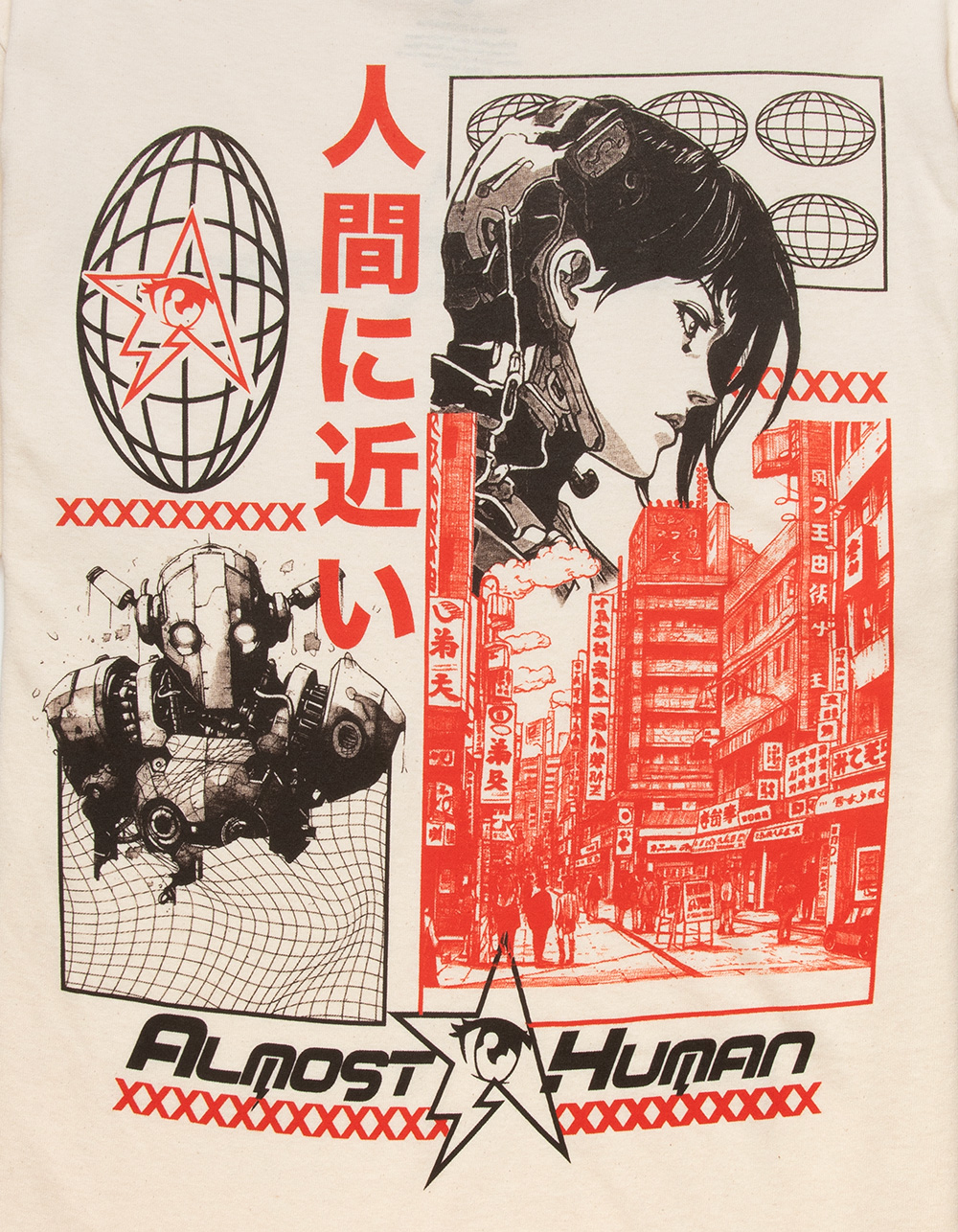 ALMOST HUMAN Peace Mens Tee - NATURAL
