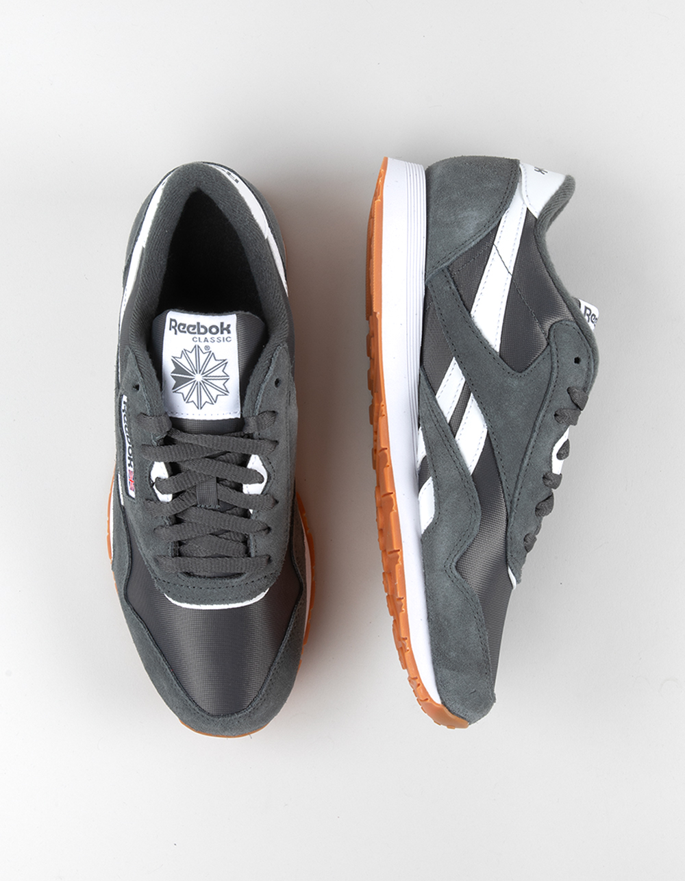 REEBOK Classic Nylon Mens Shoes - GRAY/WHITE