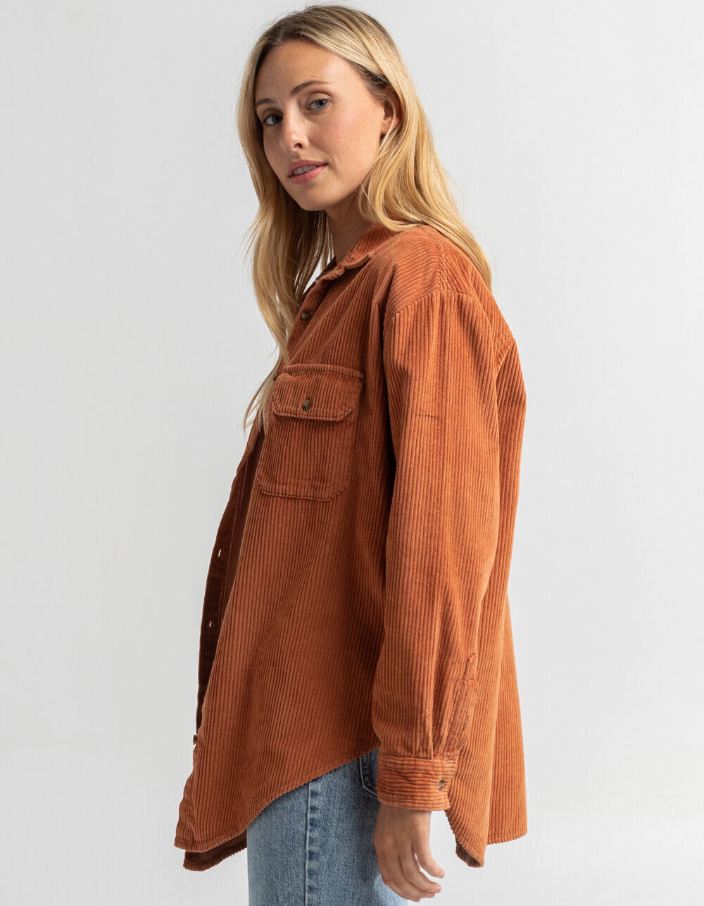 BILLABONG So Stoked Womens Button Down Corduroy Shirt TOFFEE Tillys
