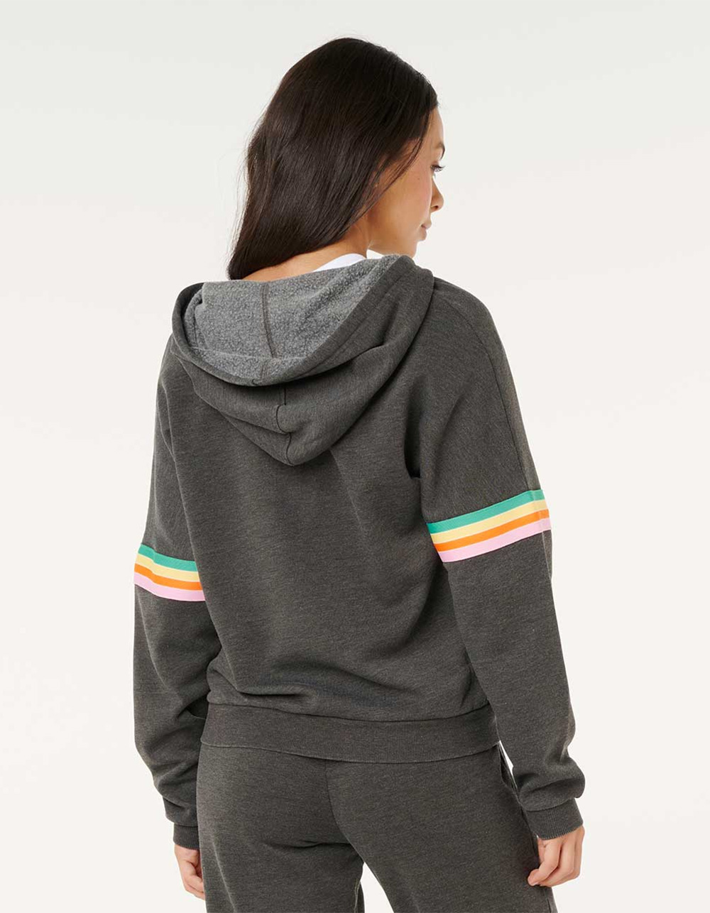 RIP CURL Surf Revival Womens Zip-Up Hoodie - OFF-BLACK