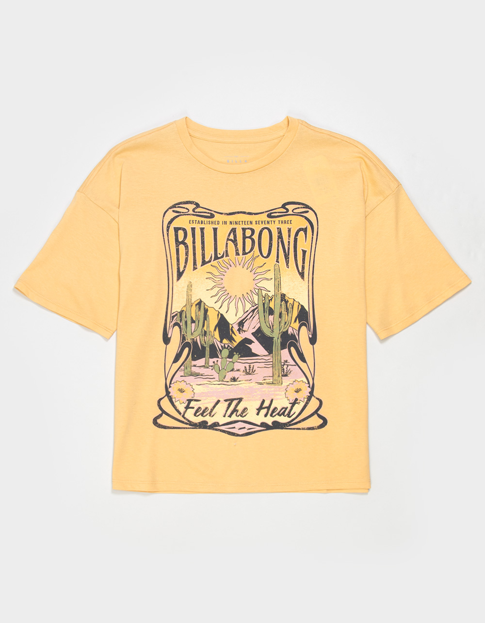 BILLABONG Feel The Heat Girls Boyfriend Tee - YELLOW