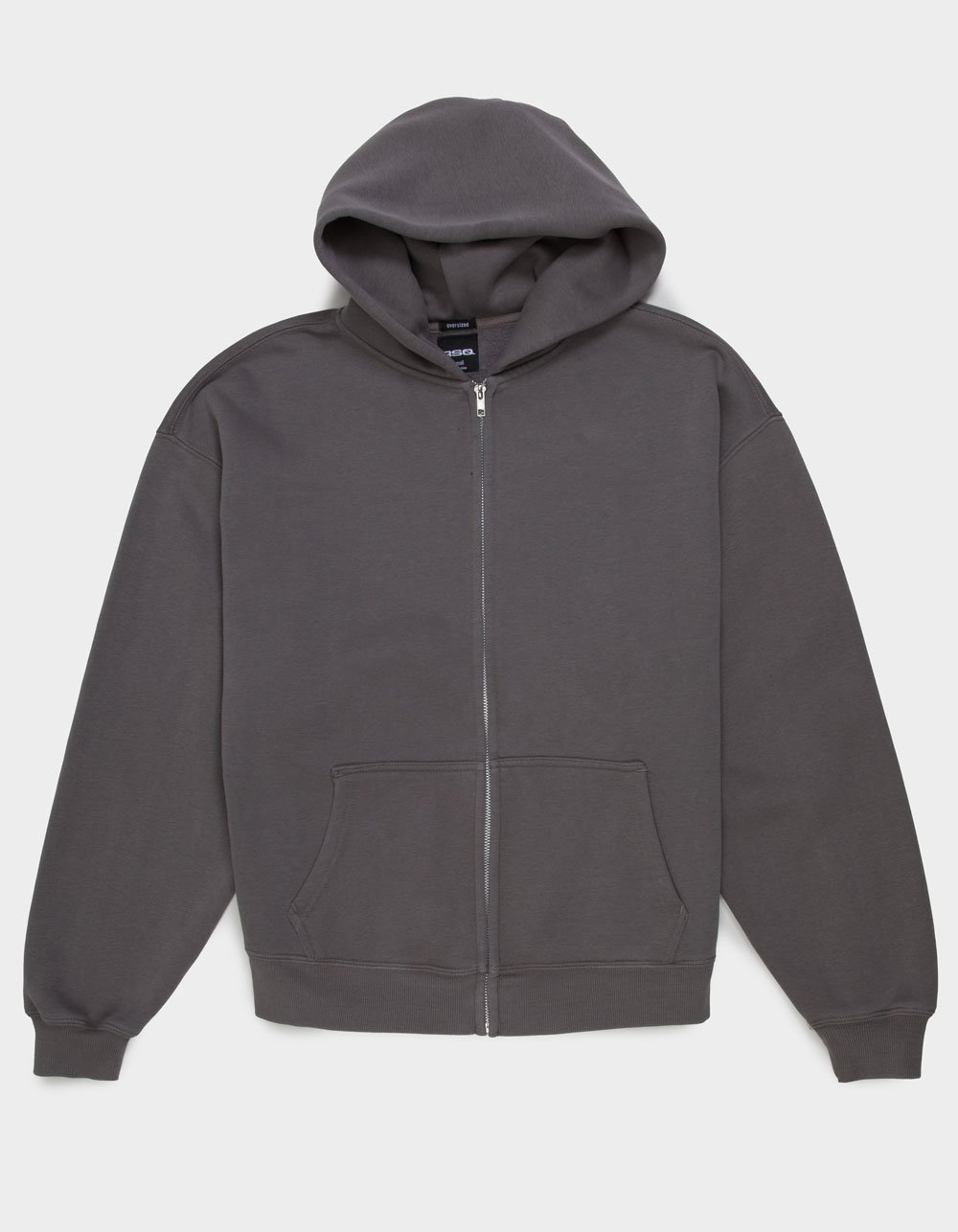 RSQ Mens Oversized Zip-Up Hoodie - DARK GRAY