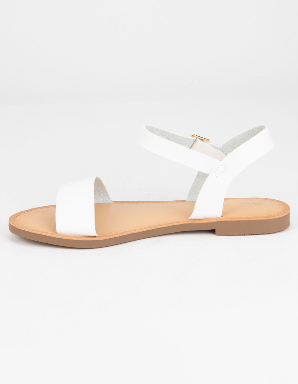 SODA Ankle Strap Womens White Sandals image number 2