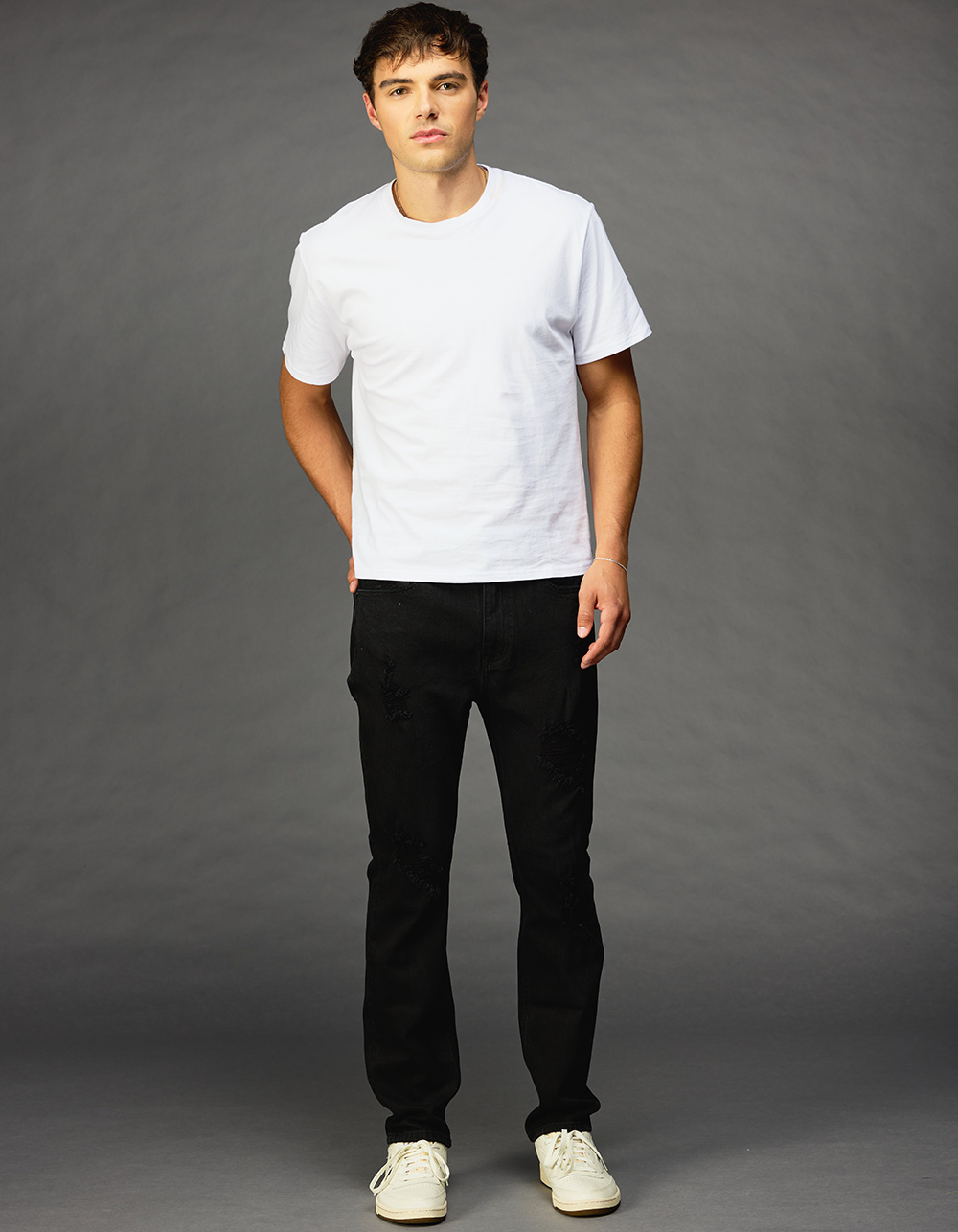 RSQ Mens Slim Jeans - BLACK DESTRUCT
