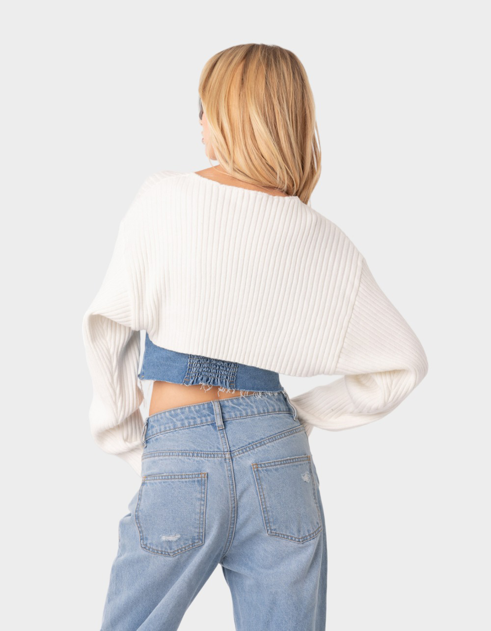 EDIKTED Anya Shrug Womens Sweater - BEIGE