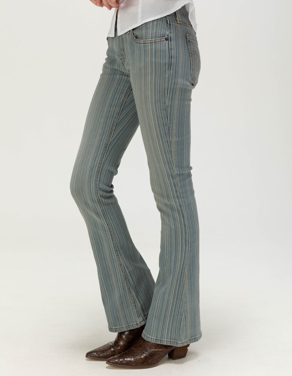 LEVI'S Premium Low Slim Boot Womens Jeans - Dust To STRIPE